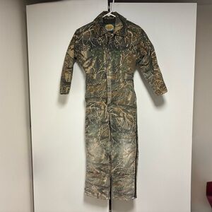 Cabela's Kids Insulated Woodland Camouflage Coveralls Size Small Hunting Winter